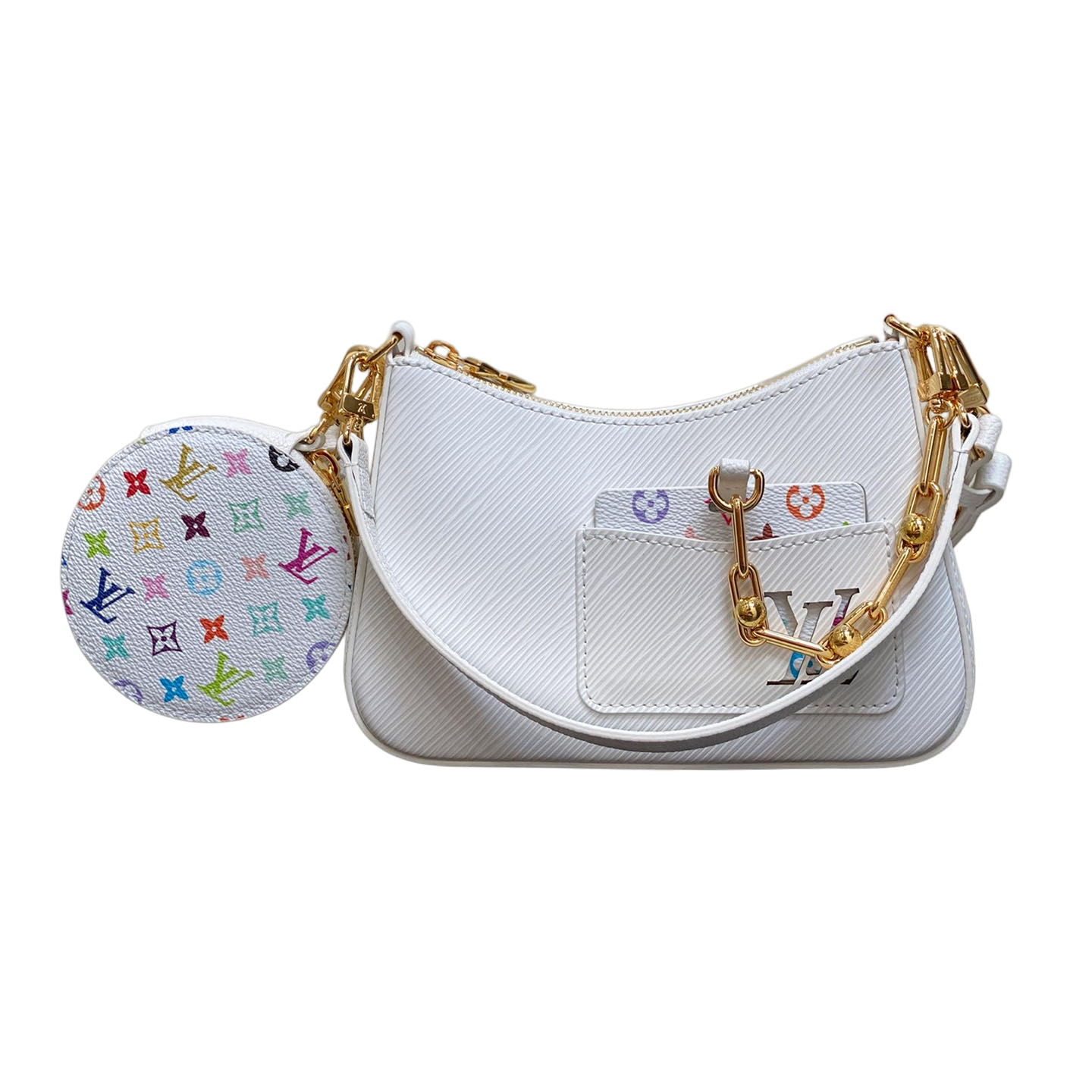 Louis Vuitton x Murakami Takashi Marellini Epi Branco/Preto Multicolor Hardware Dourado