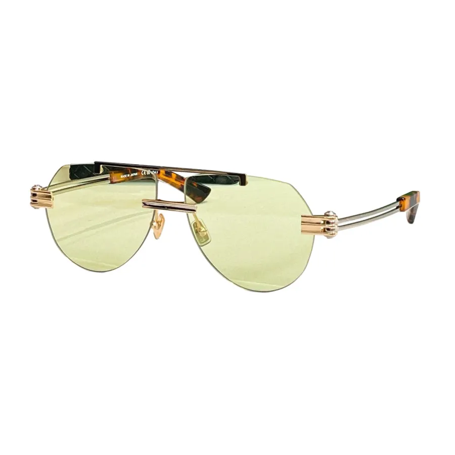 Bottega Veneta Pilot glasses leopard brown/blue/lime green/black/apricot/tawny/pink color Size 50口13-145