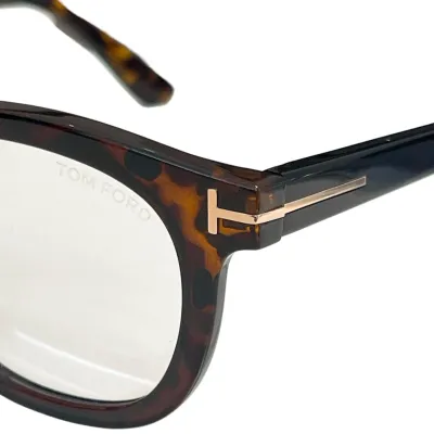 Tom Ford Boston frame glasses leopard color transparent lens Size 139口115-145