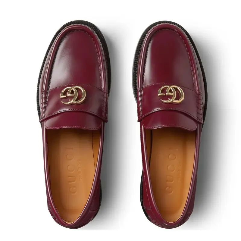 Gucci red double G loafers