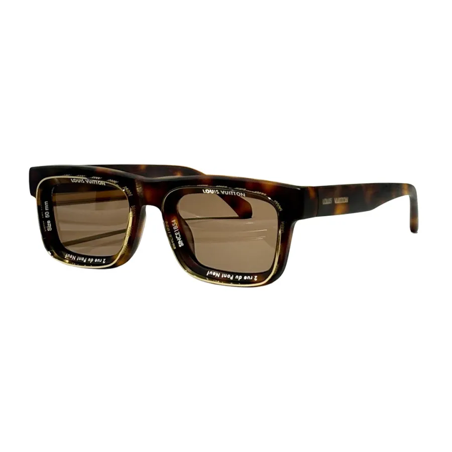 Louis Vuitton square frame glasses yellow/red/blue/green/jasmine/chamoisee/black/camouflage/leopard color Size 50-24 145