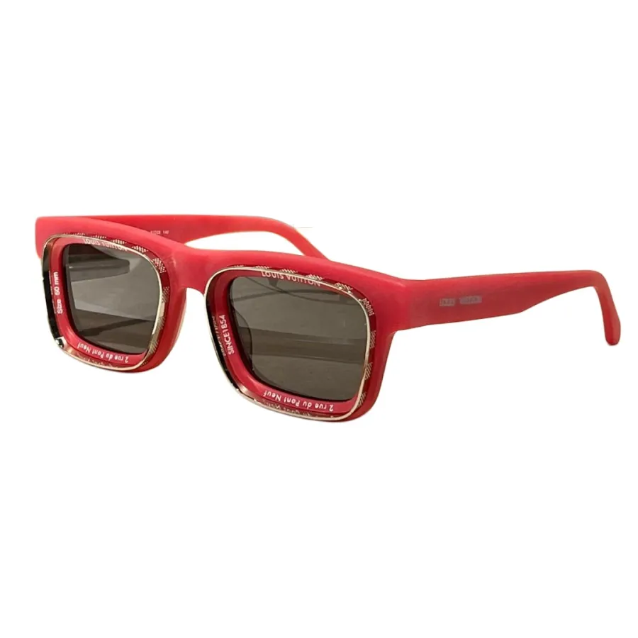 Louis Vuitton square frame glasses yellow/red/blue/green/jasmine/chamoisee/black/camouflage/leopard color Size 50-24 145