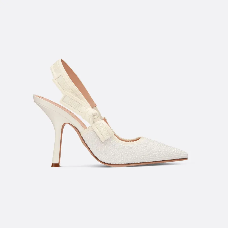 Dior white stiletto heels, pointy heels