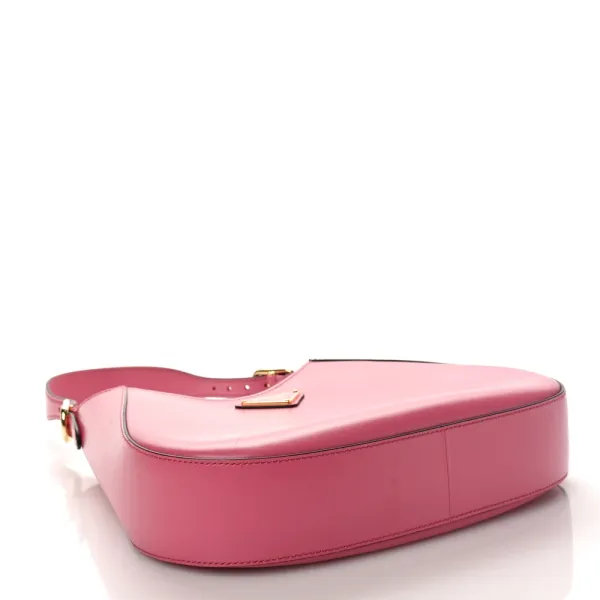 Prada Medium Shoulder Bag Black/Pink Box Calfskin Leather Gold Hardware - Image 6