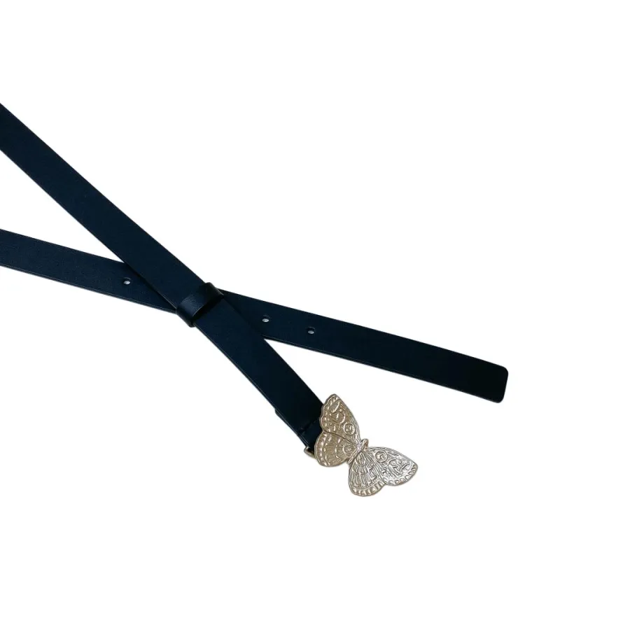 Dior Women' s Butterfly Buckle Belt In Black/White/Blue/Brown Calfskin With Gold/Silver Hardware 20mm