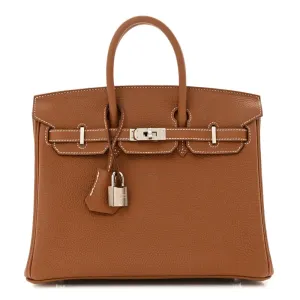 Hermès Birkin 25 Brown Togo Leather Silver Hardware