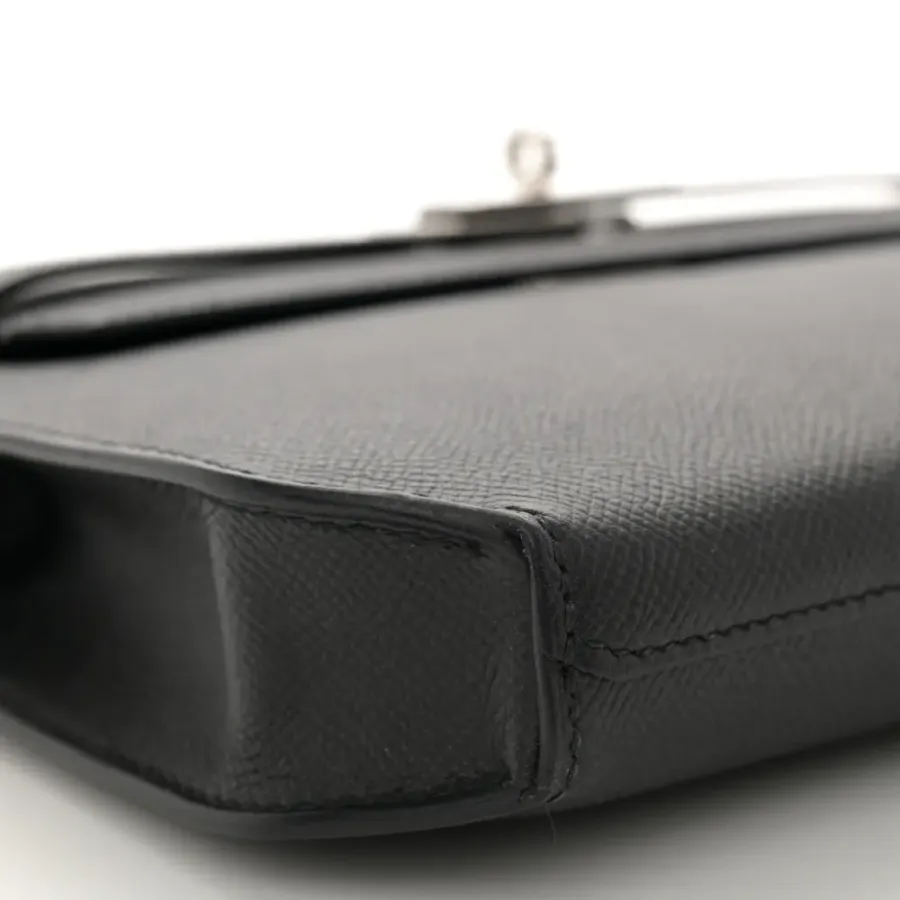 Hermès Kelly Dépêches 25 Pouch Black Epsom Leather Palladium Hardware
