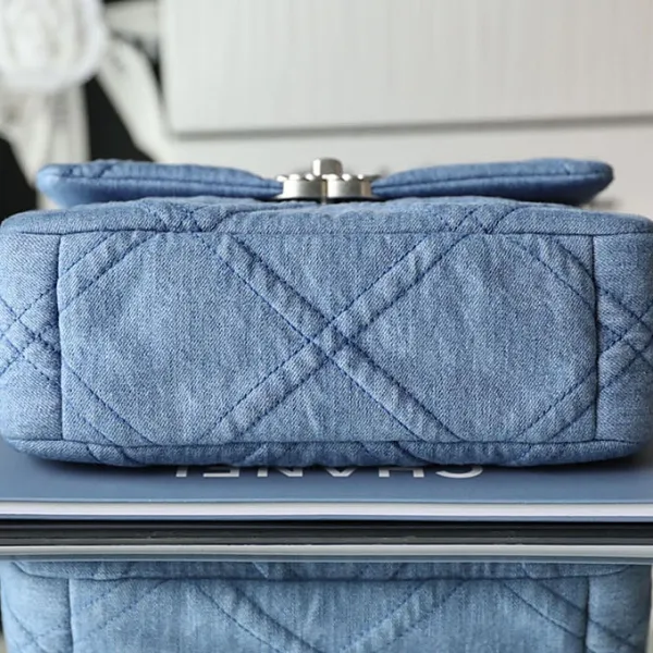 Chanel 19 Bag Light Blue Denim / Dark Blue Denim / Wine Red / Deep Red / Pink / Green / Apricot color 26cm Crossbody Bags - Image 6