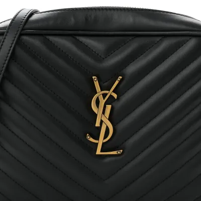 Saint Laurent Medium Lou Camera Bag Black Monogram Calfskin Matelasse Leather Gold Hardware