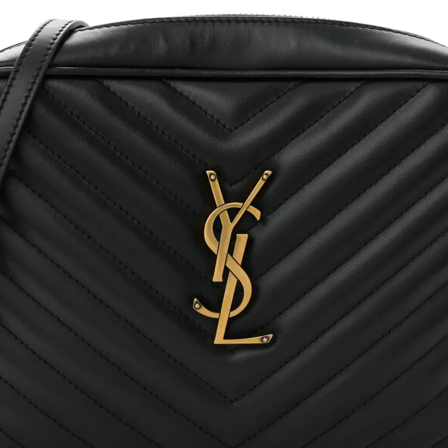 Saint Laurent Medium Lou Camera Bag Black Monogram Calfskin Matelasse Leather Gold Hardware