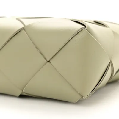 Bottega Veneta Maxi Intreccio Small Cassette Camera Bag Travertine Lambskin Leather