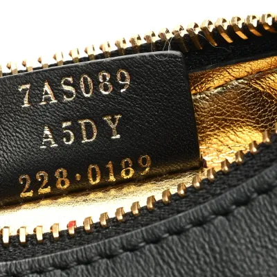 Fendi Nano Fendigraphy Hobo Charm Black Matte Grace Vitello Leather Gold Hardware