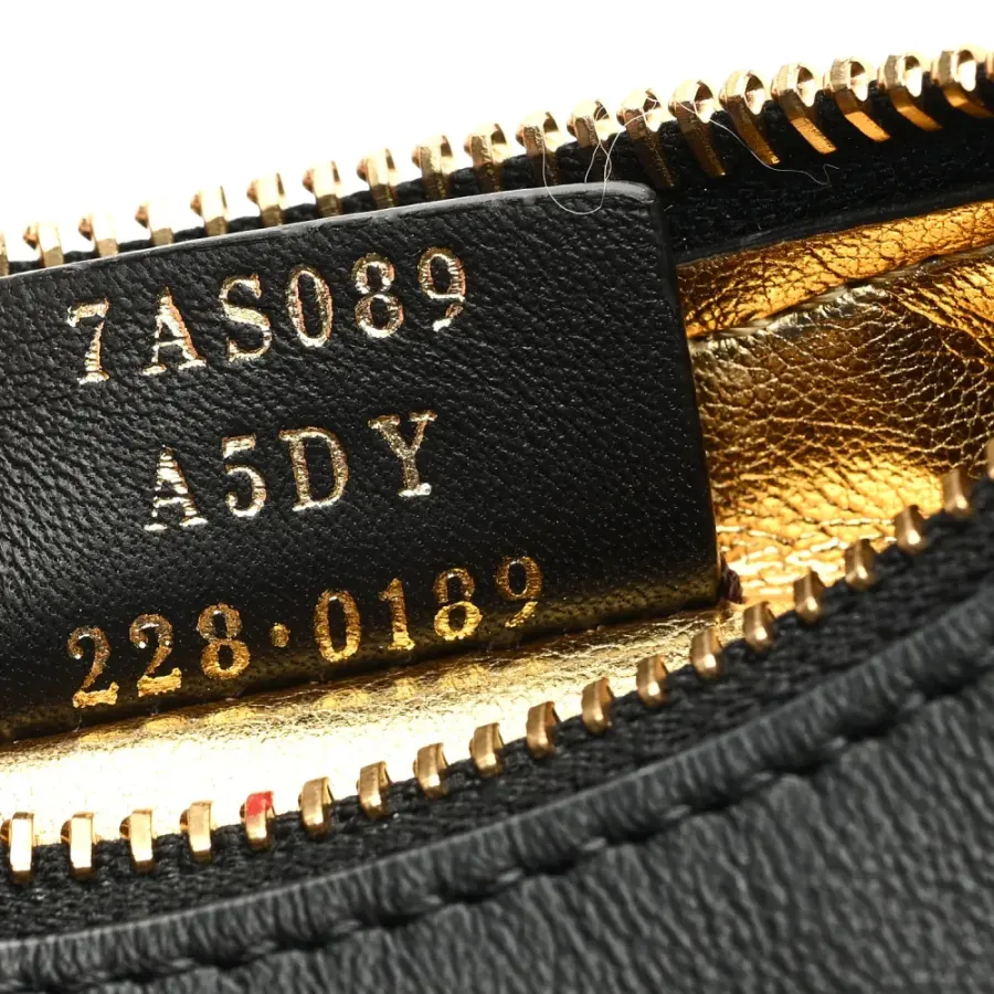 Fendi Nano Fendigraphy Hobo Charm Black Matte Grace Vitello Leather Gold Hardware