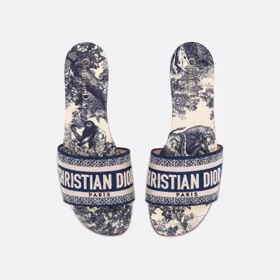 Dior blue flat slippers