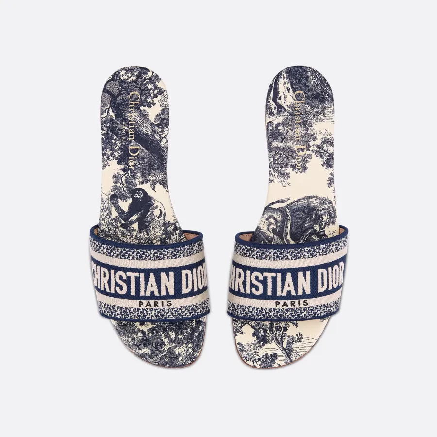 Dior blue flat slippers