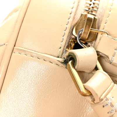 Saint Laurent Medium Lou Camera Bag Dark Beige Monogram Calfskin Matelasse Leather Aged Gold Hardware