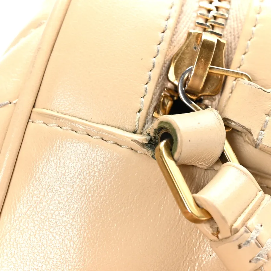 Saint Laurent Medium Lou Camera Bag Dark Beige Monogram Calfskin Matelasse Leather Aged Gold Hardware