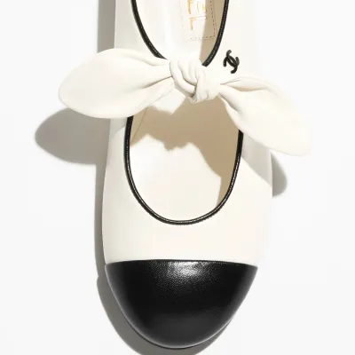 Chanel White and black Mary Jane Shoes