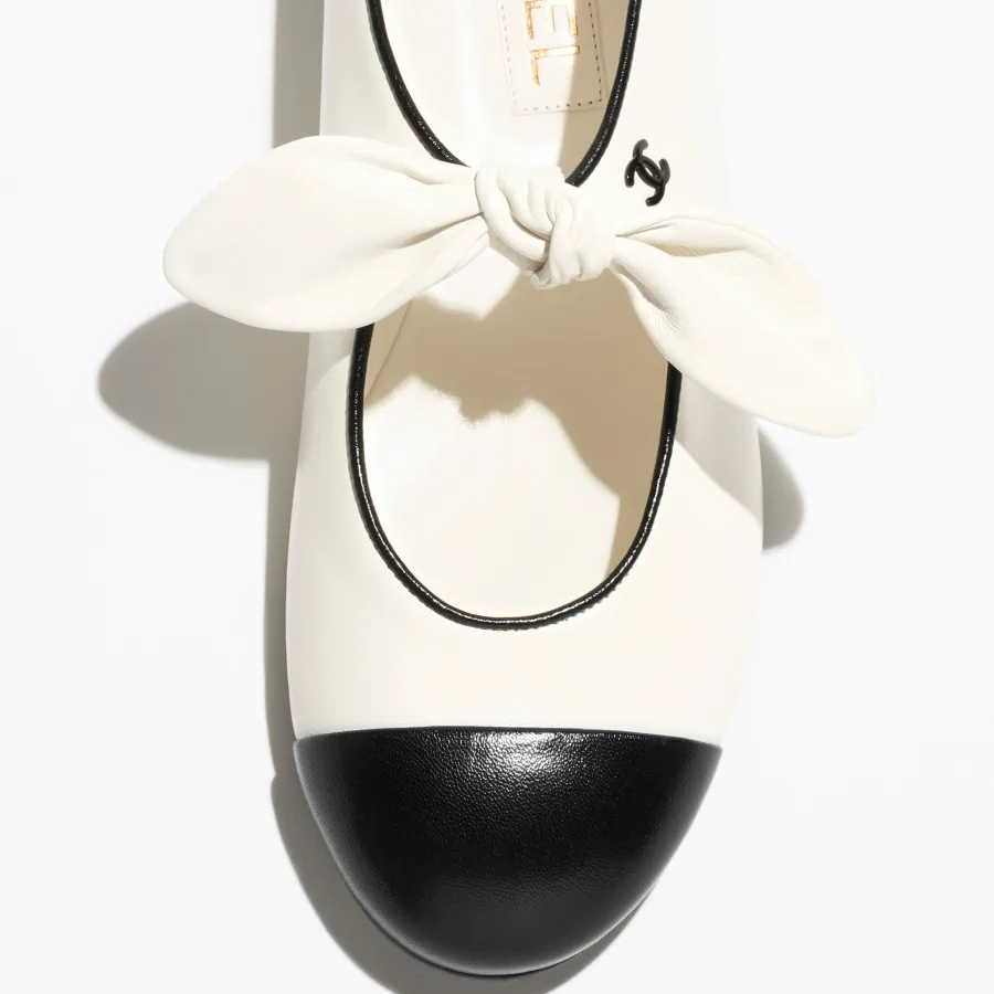 Chanel White and black Mary Jane Shoes