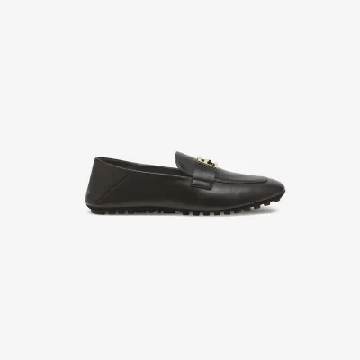 FENDI Black leather loafers