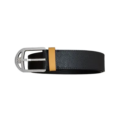 Louis Vuitton Men's Timeless Germain Belt In Black Calfskin With Gold/Silver/Gun Black Hardware 35mm