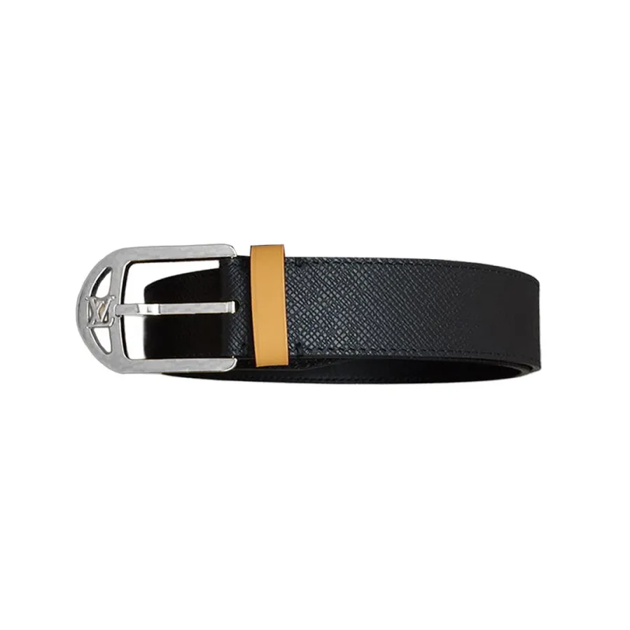 Louis Vuitton Men's Timeless Germain Belt In Black Calfskin With Gold/Silver/Gun Black Hardware 35mm