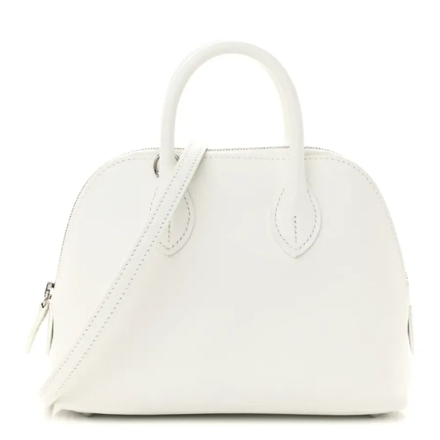 Hermès Mini 1923 Bolide White Evercolor Leather Silver Hardware