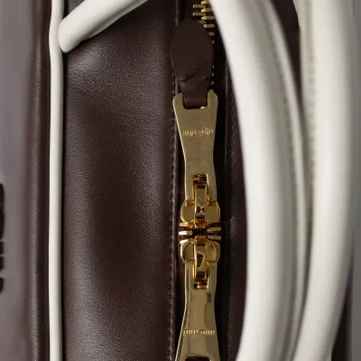 Miu Miu Beau Calfskin Leather Brown Top-Handle Bags
