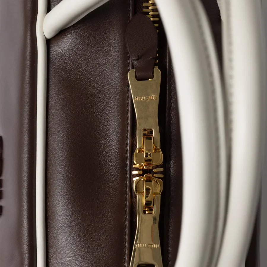 Miu Miu Beau Calfskin Leather Brown Top-Handle Bags