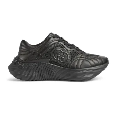Gucci Ripple series women's thick soled sports shoes black Sneakers