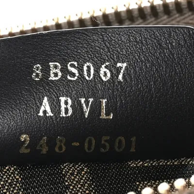 Fendi Mini Logo Embossed By The Way Top Handle Boston Bag Dark Grey King Vitello Leather & Plexiglass Gold Hardware