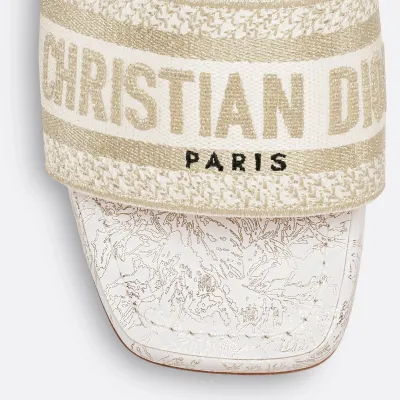 Dior square head and thick heel slippers