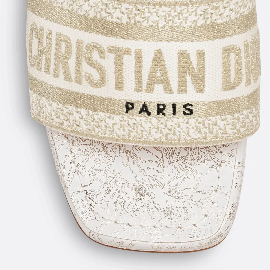 Dior square head and thick heel slippers