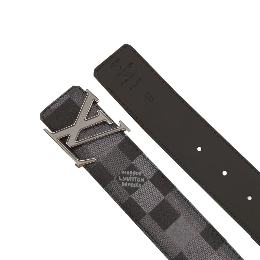 Louis Vuitton Men's Initiales Damoflage Belt In Grey Damier Canvas With Grey Hardware 40mm