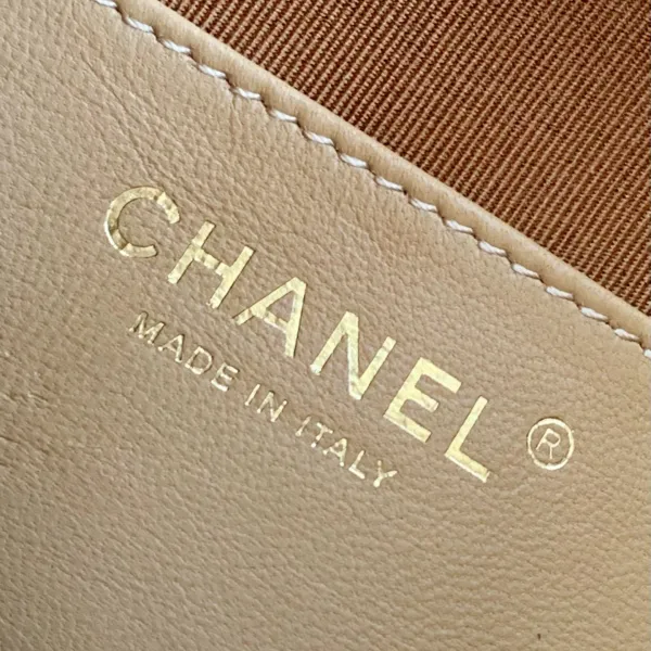 Chanel khaki / Elephant Grey Abrasive Sand Leather Shoulder Bags - Image 10
