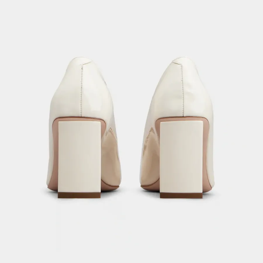 Roger Vivier Belle Vivier Pumps High Heels In White Leather With Metal Buckle (Heel Height 7cm)