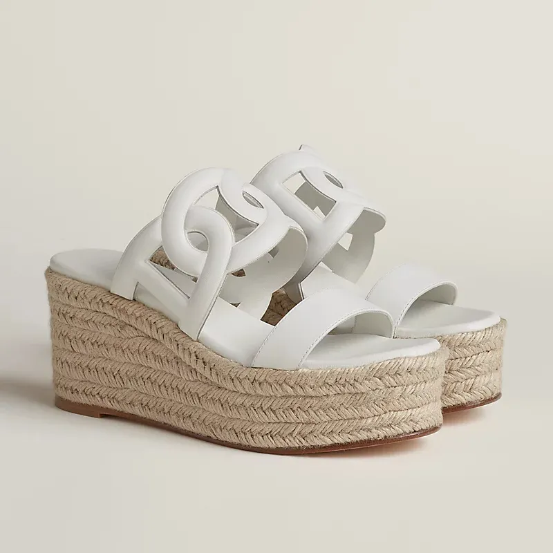 HERMES Ithea Wedges and heels Slippers High-heeled slippers white High Heels Sandal