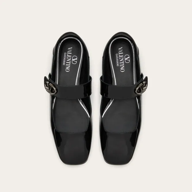 VALENTINO  Patent leather Mary Jane ballet shoes