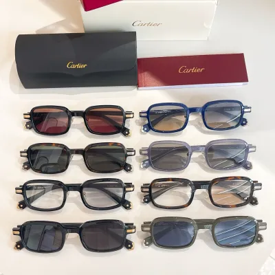 Cartier square frame glasses black/blue/green/black red/leopard brown/grey black color Size 58口18-137