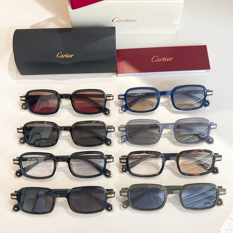 Cartier square frame glasses black/blue/green/black red/leopard brown/grey black color Size 58口18-137