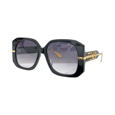 Fendi square frame glasses eggplant/tawny/transparent/black gold/red color Size 56口16-140