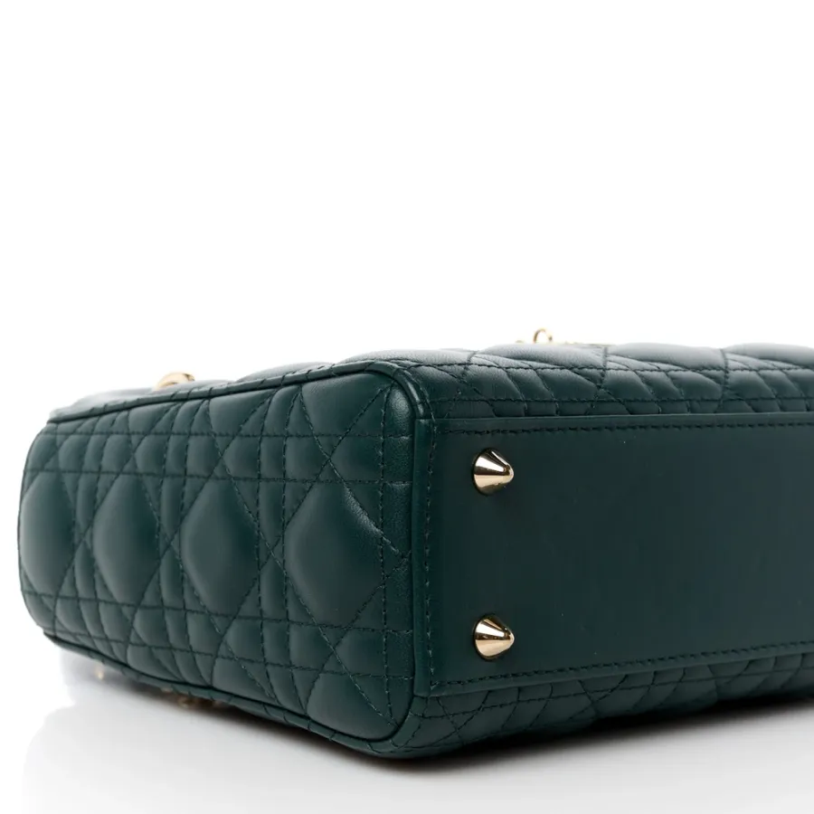 Dior Small My ABCDior Lady Dior Dark Green Lambskin Leather Gold Hardware
