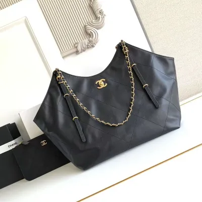 Chanel Black Quilted cattle Leather Tote Bags 36x59x13cm Shoulder Bags