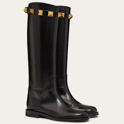 VALENTINO ROMAN Calf leather boots (1.5 cm high heel)
