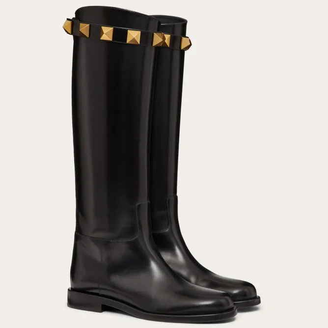 VALENTINO ROMAN Calf leather boots (1.5 cm high heel)