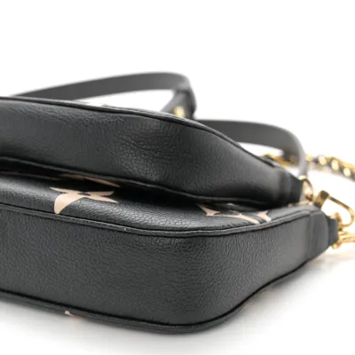 Louis Vuitton Multi Pochette Accessoires PM Black/Beige Giant Monogram Empreinte Leather Gold Hardware