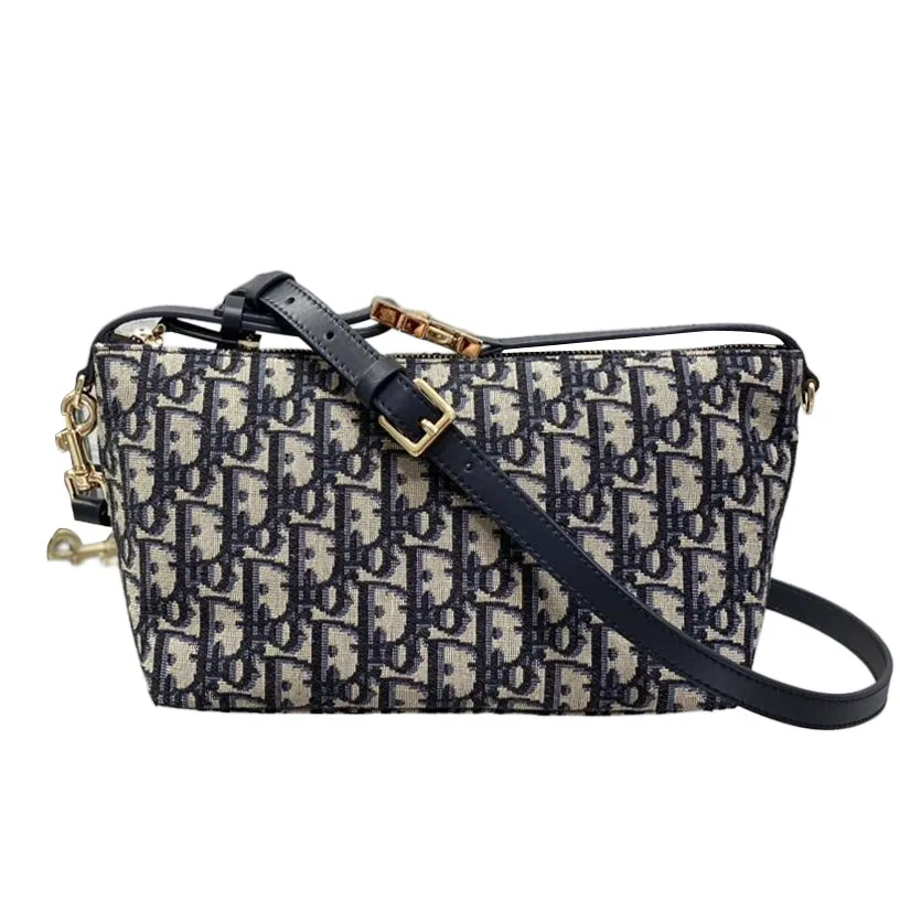 Dior Small D-Journey Bag in Blue Dior Oblique Jacquard Gold Hardware