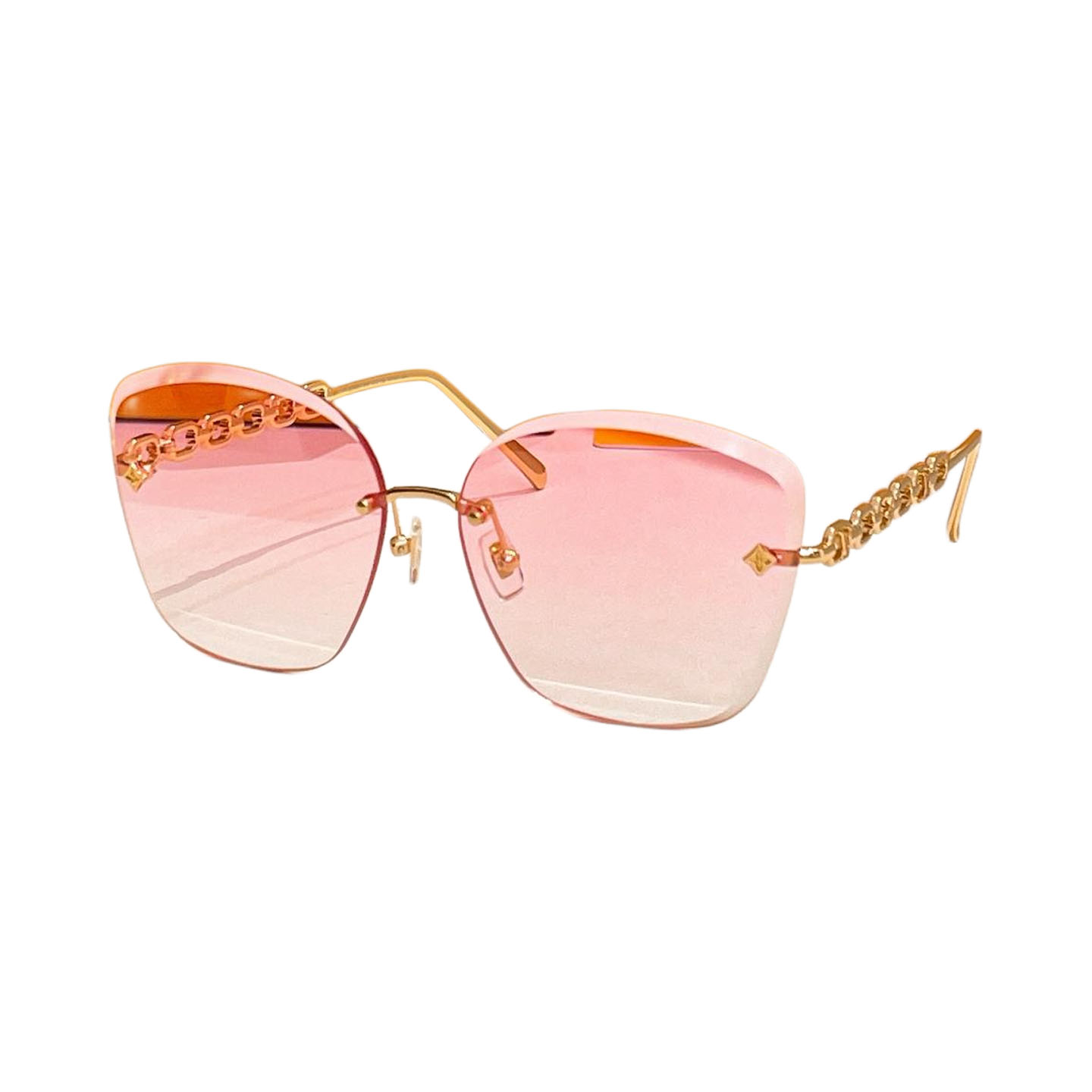 Óculos Louis Vuitton Butterfly coral rosa/preto/marrom/berinjela Tamanho 61口14-140