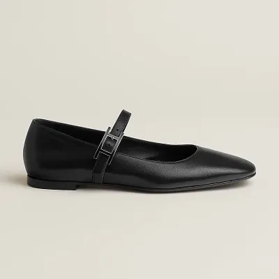 HERMES Jane Black Ballet  Shoes