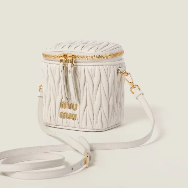 Miu Miu Quilted Lambskin Leather white Bucket Bags - Image 3